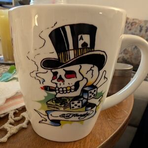 Ed Hardy Skull Mug - White and Black